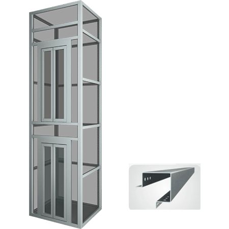 喷塑钢结构框架井道